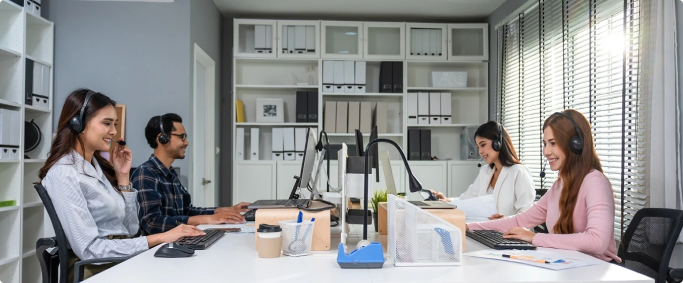 Team collaboration in a modern workspace